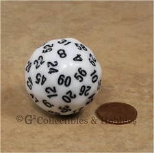 NEW White D60 Sixty Sided Dice D&D RPG Game Koplow Random Time Seconds Minutes