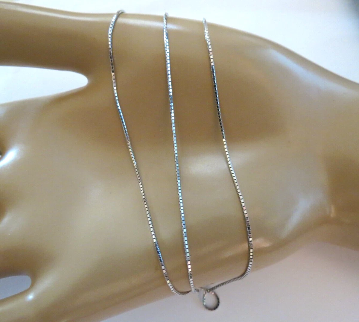 14k white gold box chain deals