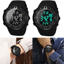 Mens Womens Digital Sports Watch 30M Waterproof Backlight LED Wristwatch Gift US