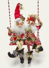 MARK ROBERTS Northpole Workshop Elf and NP Cookie Maker Elf with Swing ($395)