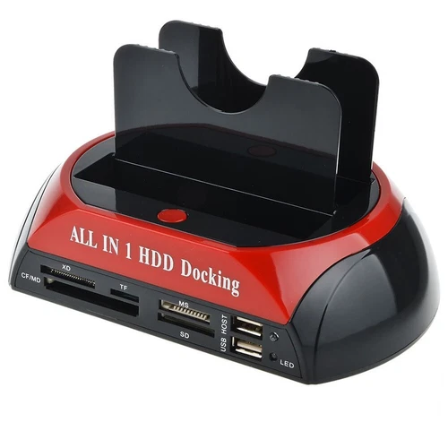 ALL in 1 Hard Drive Docking Station Dual Slots External Clone for HDD SATA IDE