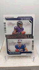 2023 Panini Contenders NFL Rookie #9 Zay Flowers & Dalton Kincaid Round 1 RC