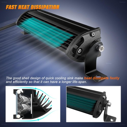 7" 320W Amber LED Work Light Bar Spot Flood Driving Fog OffRoad 4WD UTV 6" - Picture 10 of 11