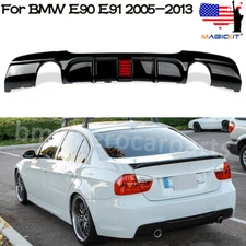 F1 Look Rear Sport Bumper Diffuser Lip For BMW E90 E91 M Performacne Gloss Black