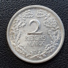 2 Mark Stück 1926 D Weimarer Republik Deutsches Reich Silber Münze