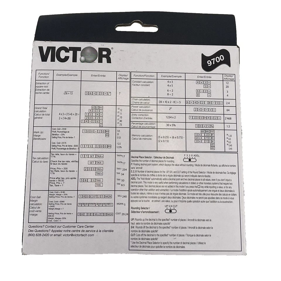 Victor 9700 12-Digit Standard Function Business Calculator Battery and Solar - Image 2 of 4
