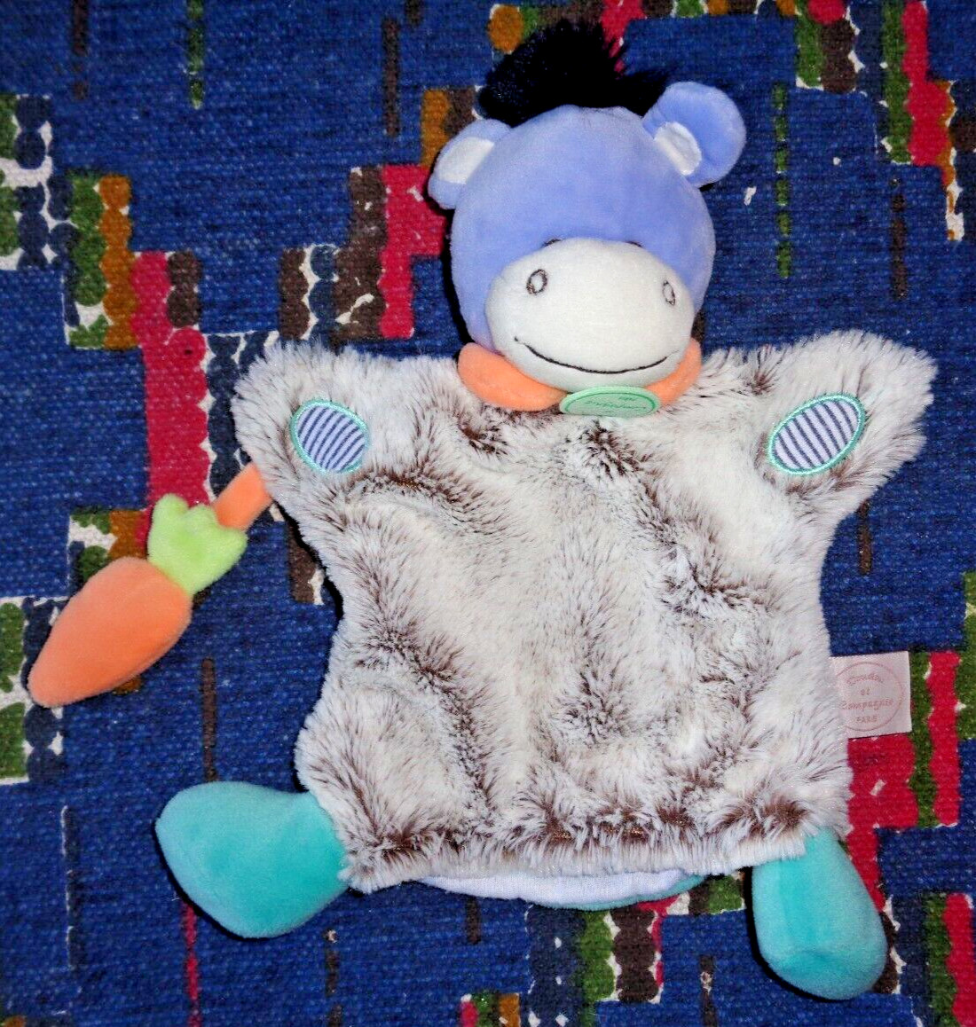 Marionnette âne gris Doudou et Compagnie DC2900 Choupi cadeau de naissance idéal 0+ mois