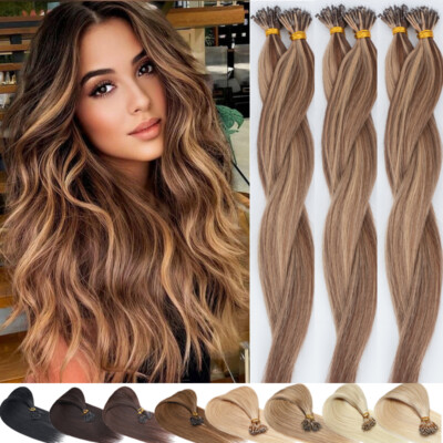 150g THICK Nano Ring Tip Real Human Hair Extensions Loop Micro Beads Balayage US