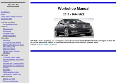 2013 2014 Ford MKZ AND MKZ HYBRID Shop Service Repair Manual USB Multi Vehicle