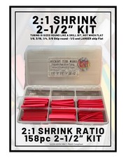 New RED Heat Shrink Tubing Kit 2:1 Ratio 6 sizes 1/16