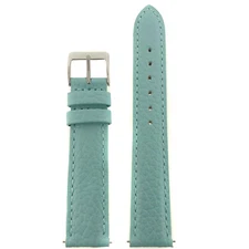 Watch Band Turquoise Aqua Leather Padded Built-In Spring Bars 12mm-20mm