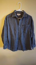 VTG 80s GUESS Georges Marciano Men's L Button Up Long Sleeve Shirt Gray