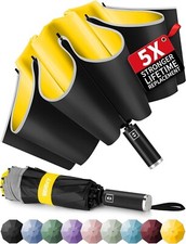 Seniny Inverted Travel Umbrella, Automatic Umbrellas for Rain, Yellow