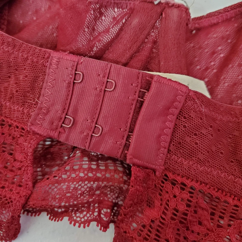 Sujetador de mujer Free People 32D granate íntimamente encaje bralette Foto 4 de 4