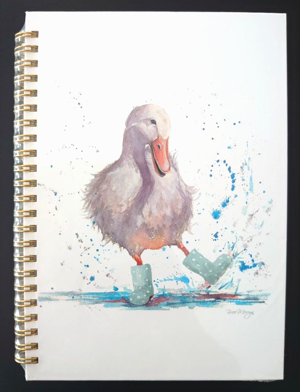 A5 Spiral Bound Notebook - Deirdre Duck - 21cms x 15cms - Plain pages