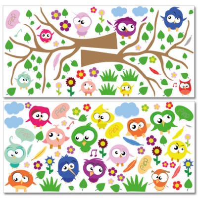 Wandkings Wandsticker ''Crazy Birds'' Mega-Set Aufkleber Sticker Deko