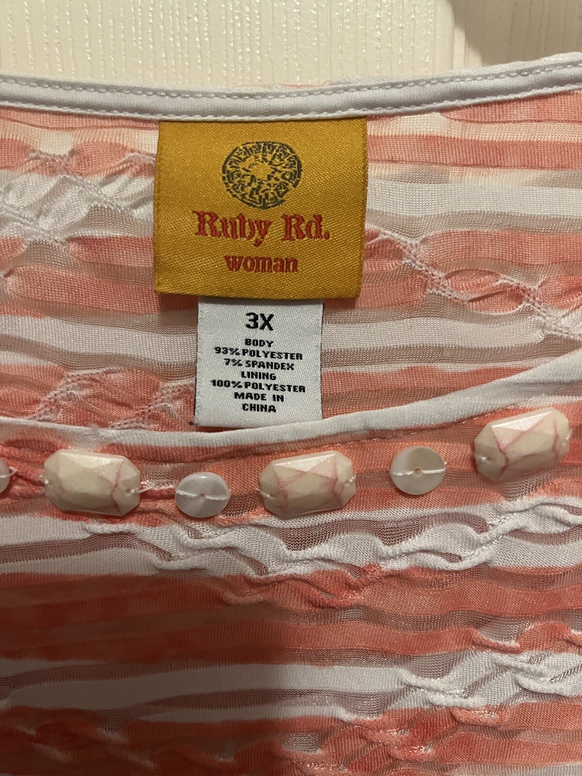 RUBY RD LADIES PLUS ORANGE WHITE STRIPED STRETCH … - image 8