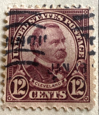 US 12 Cent President Grover Cleveland Postage Stamp 1924 Scott 564 VG LC