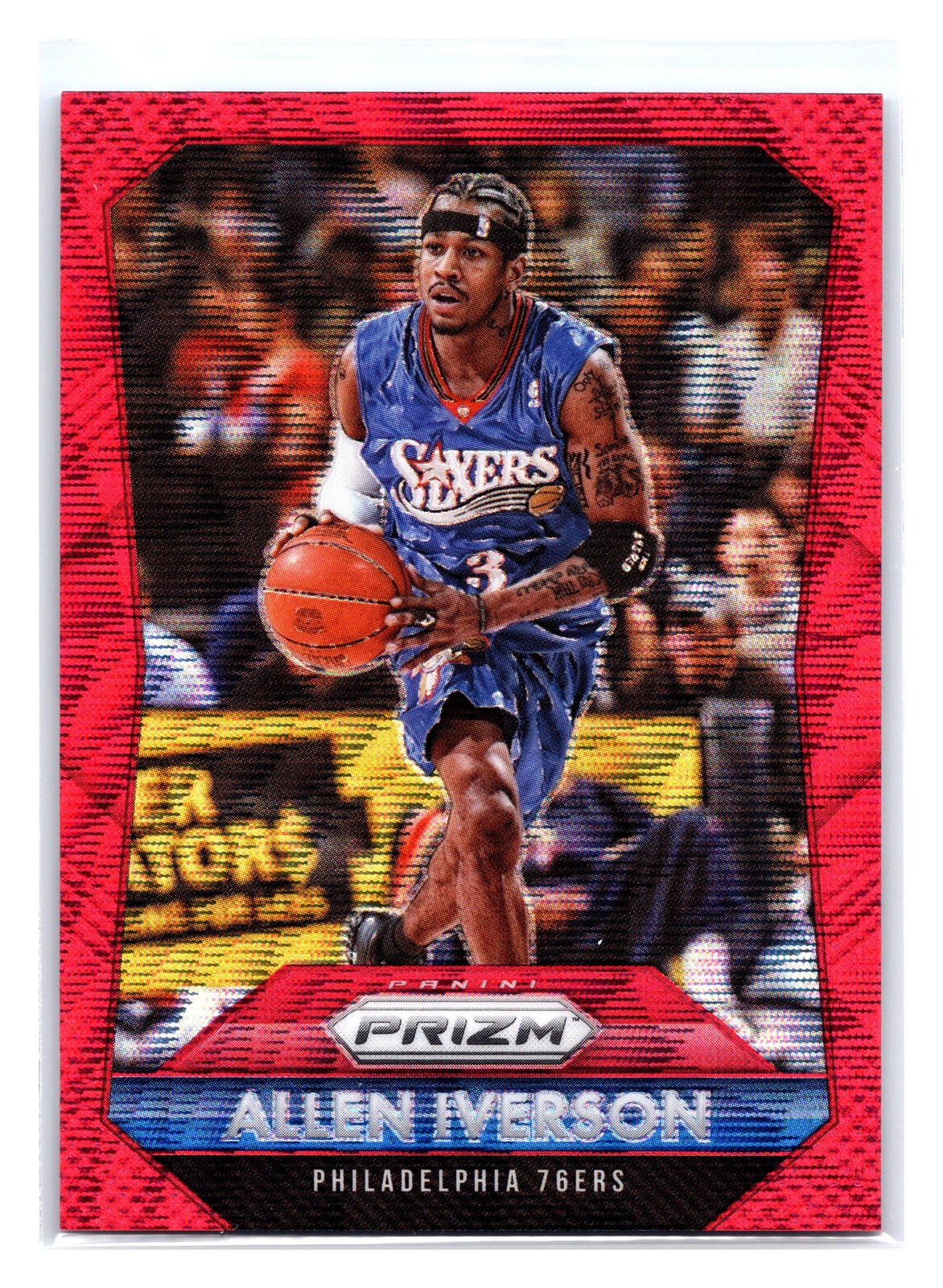 2015-16 Panini Prizm #286 Allen Iverson Ruby Wave Prizm #/350 76ers