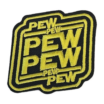 PEW PEW PEW Embroidered Iron On Patch 2.25'' x 2.25'' IO8