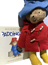 Vintage 1977 Eden Plush Stuffed Paddington Bear 18"  Book D4