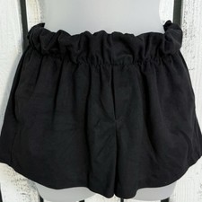 Mango Dress Shorts Faux Suede Women’s Size XXS Black Paperbag Pull On Goth Glam