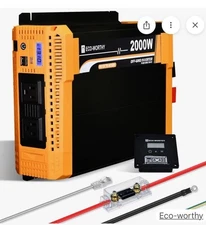 Eco Worthy 12V 2000W Pure Sine Wave Inverter KP2000  New