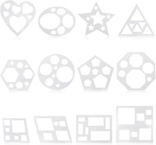12 PCS Stencils for Crafts Reusable Hexagon Stencil Template Geometric Stencils