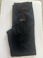Pantalón de vestir de terciopelo Royal Prestige para hombre negro talla 34 x 48 pierna recta nuevo con etiquetas