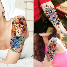 63 Sheets 3D Watercolor Rose Temporary Tattoos for Women Arm Girls Adults, Wa...