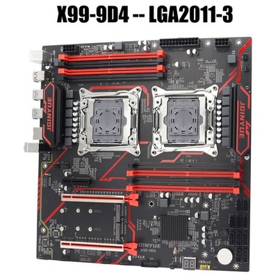 X99-9D4 Dual CPU Mainboard LGA 2011-3 Intel Xeon E5 V3 V4, E-ATX, 10x SATA 3.0