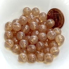 Czech Pressed Druk Round Smooth Glass Beads 8mm Brown Opal 50pcs CL1094
