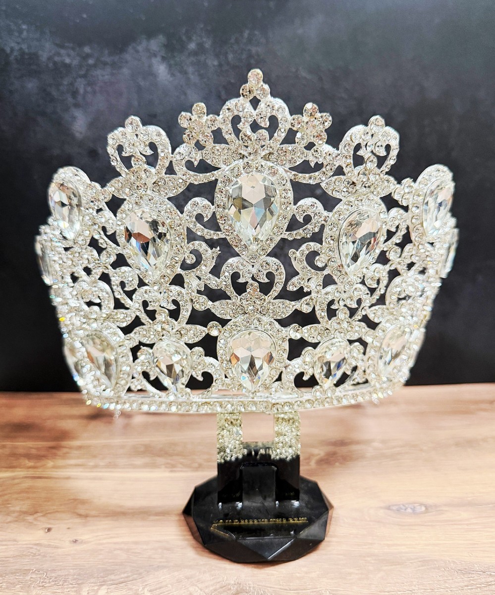 Homecoming Prom Headpiece, Quinceanera Crown, Silver Crystal Crown, Tiara Comb Crown, Tiara, Cosplay, Prop, Homecoming, Prom, Quinceanera  main image 3