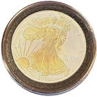 2000 24k Gold Gilded American Silver Eagle 1 oz Coin .999 Silver