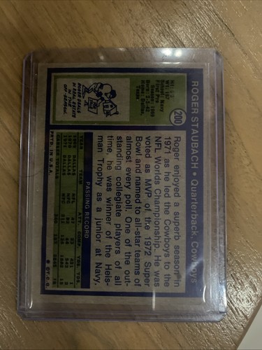 1972 Topps - Roger Staubach #200 - Bild 2 von 3