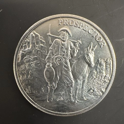 1 oz .999 Fine Silver Round – “Prospector” – Private Mint – Bullion