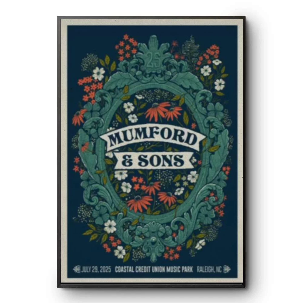 Mumford and Sons Tour Raleigh, NC July 29, 2025 Poster