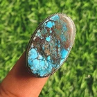 Pure Natural Turquoise Gemstone 925 Sterling Silver Plated Handmade Ring 1pc