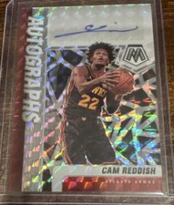 2020-21 Panini Mosaic Autographs Mosaic Cam Reddish #AM-CAM Atlanta Hawks