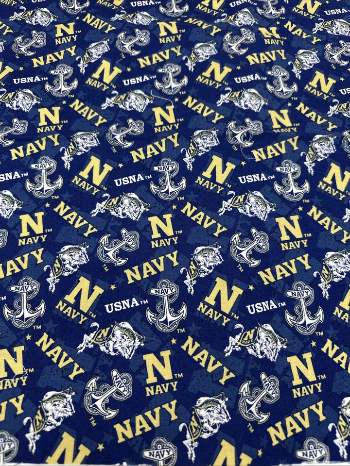 NEW UNITED STATES NAVEL ACADEMY  100% COTTON NEW 1/2 YARD BY SKYEL DESIGNS - Image 3 of 3