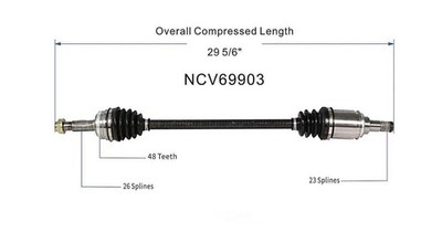 Carquest CV Axle Assembly-New CV Axle GSP NCV69903