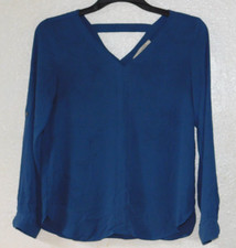 Womens Shirt XS Blue Loft Blouse Long Sleeve Lightweight Material