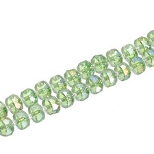 Crystal Glass Beads, 8 mm Rondelle Crystal Beads, Light Green
