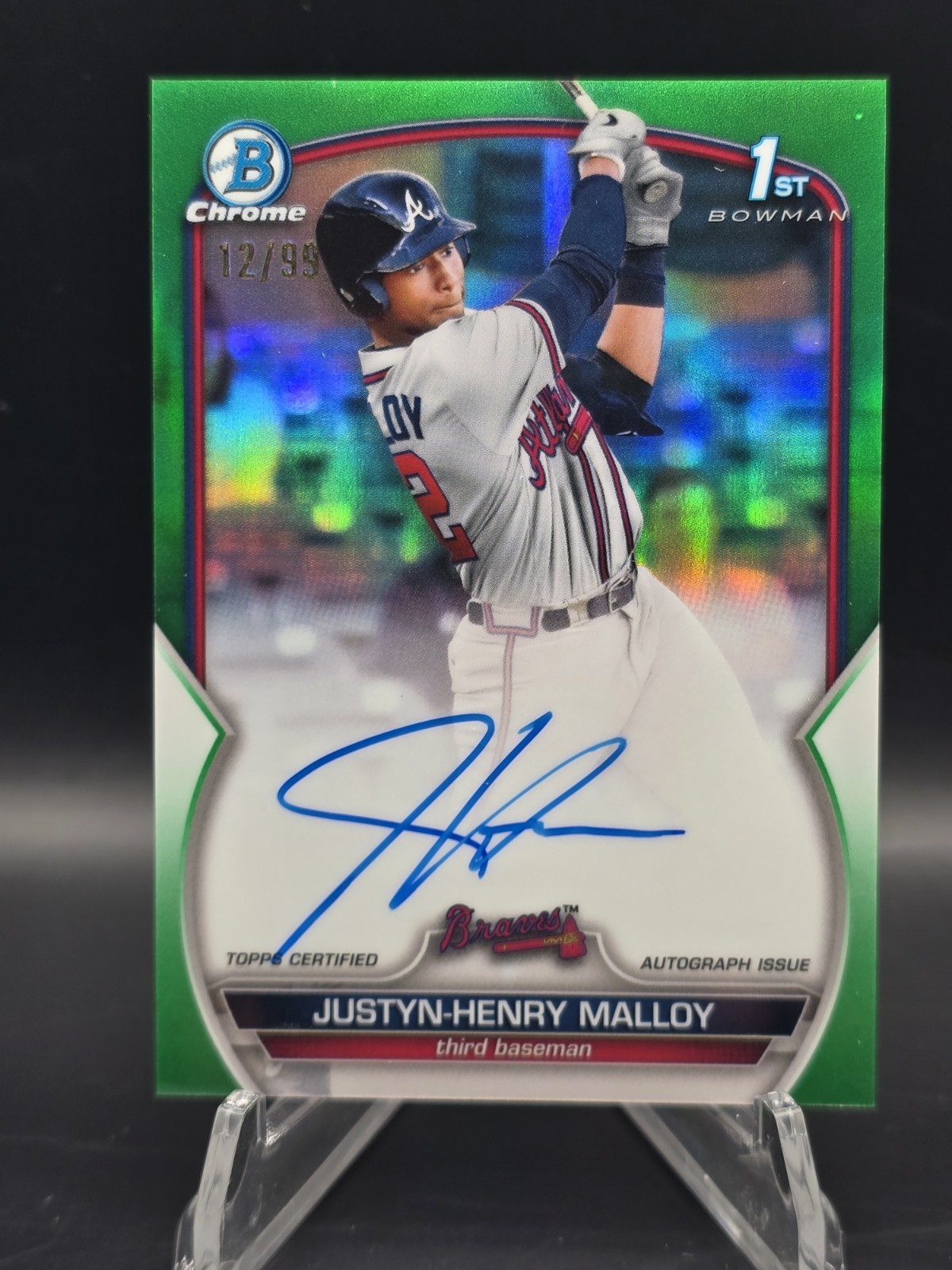 2023 Bowman Chrome 1st Green Ref Auto /99 Justyn-Henry Malloy #CPA-JMA - TIGERS