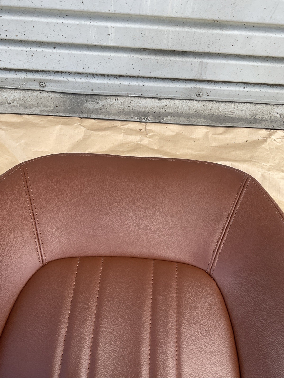 14-17 Maserati Ghibli Front Left Side Top Upper Seat Cushion Cover Brown OEM