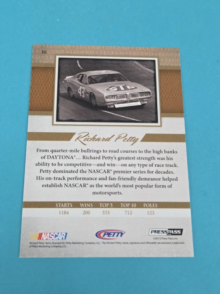 2013 Press Pass Legends Gold /149 #30 Richard Petty RACING Card 3I - Image 2 of 2