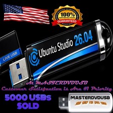 Ubuntu Studio 26.04 Bootable USB Flash Drive  Same Day Shipping from California