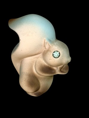 Vtg 4  Roselane Pottery Calif MCM SPARKLER EYES Ceramic Figurine Squirrel