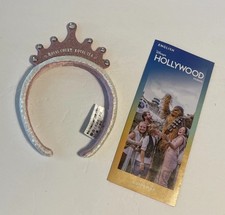 Disney Cruise Royal Court Royal Tea White Pink Sequin Headband W/MAP