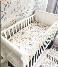 Organic Cotton Fitted Cot Bed Sheet Baby Bedding Nursery Sealife Turtle Print